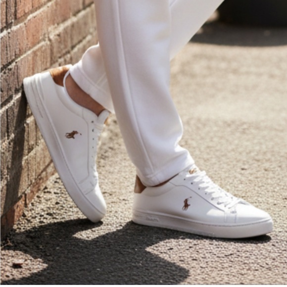 Men’s Polo Ralph Lauren Heritage Court Sneakers in white size 15 - Picture 5 of 9